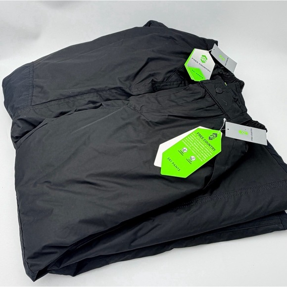 Kids Snow Pants Lot 2 Black Insulated Ski Snowboarding Sz 10 12 Free Country NEW - Picture 2 of 7